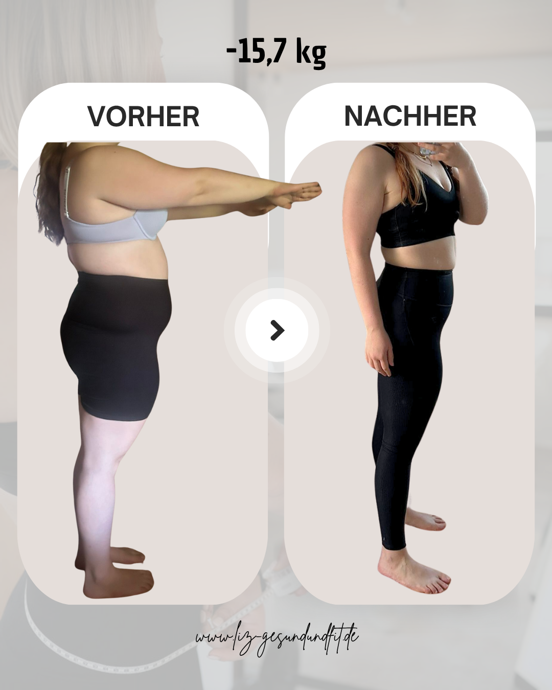 Vorher nachher foto frontal