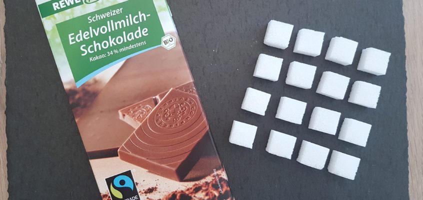 Edel-Vollmilch-Schokolade und ihr Zuckergehalt
